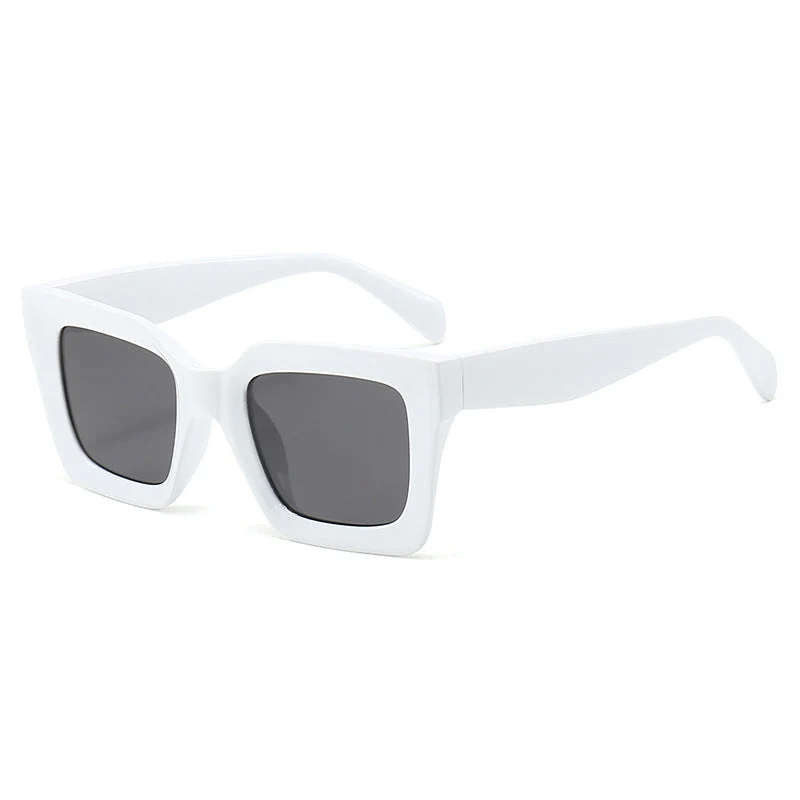 Dame trendy kvadratiske solbriller med trendy ramme og beskyttende UV-filter Luvikno