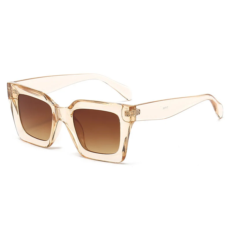 Dame trendy kvadratiske solbriller med trendy ramme og beskyttende UV-filter Luvikno
