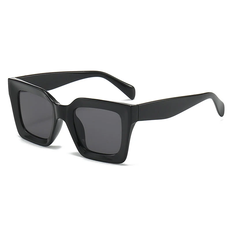 Dame trendy kvadratiske solbriller med trendy ramme og beskyttende UV-filter Luvikno