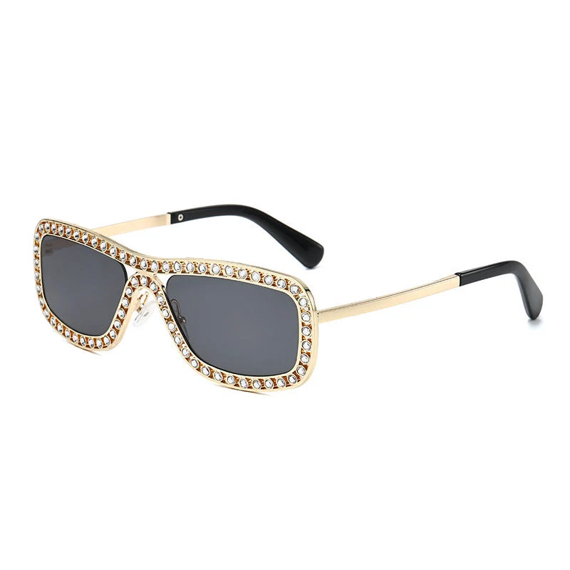 Dame Glamorøs solbrille med glitrende krystallakenter Luvikno