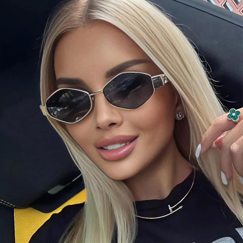 Dame geometrisk solbrille Luvikno