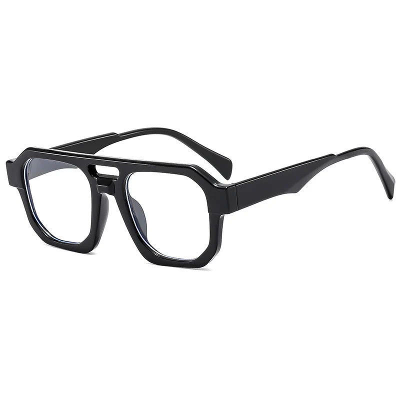 Dame eksklusiv polygonal solbrille med luksuriøst skjoldpadde-mønster Luvikno