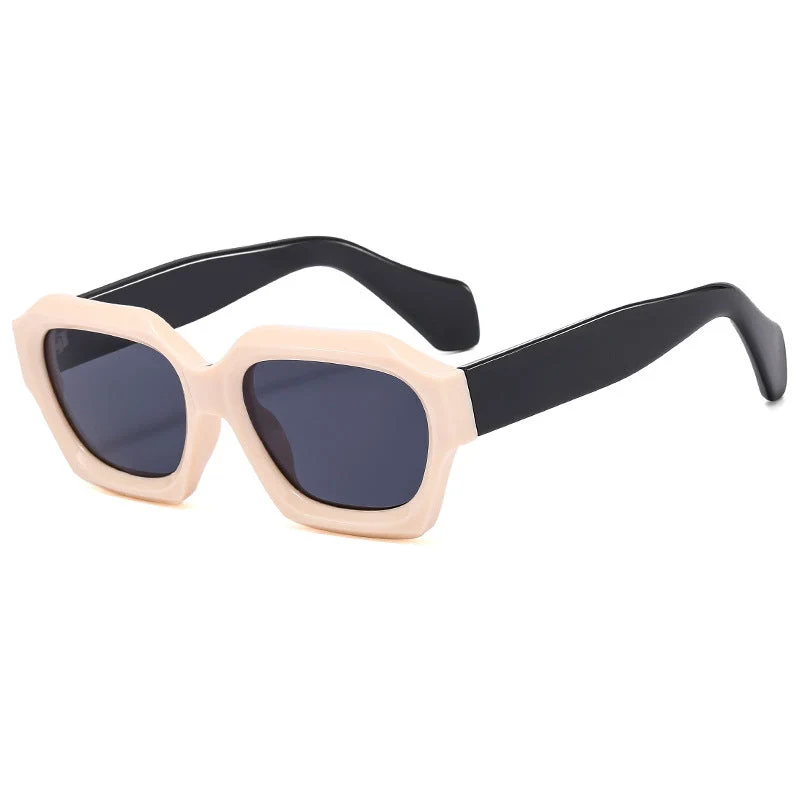 Dame designer solbrille med markant geometrisk ramme og polariserte glass Luvikno