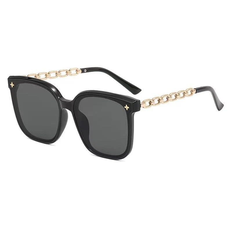 Dame Designer-solbrille med elegante lenker Luvikno
