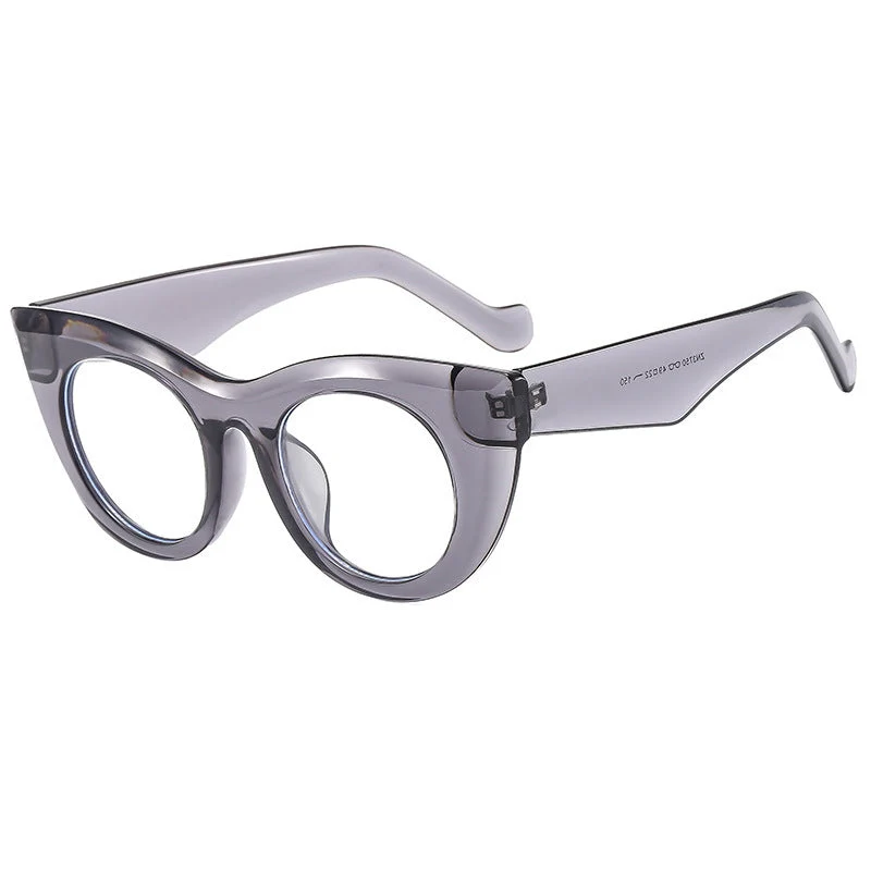 Dame Cat-Eye solbriller med transparent ramme og polariserte linser Luvikno