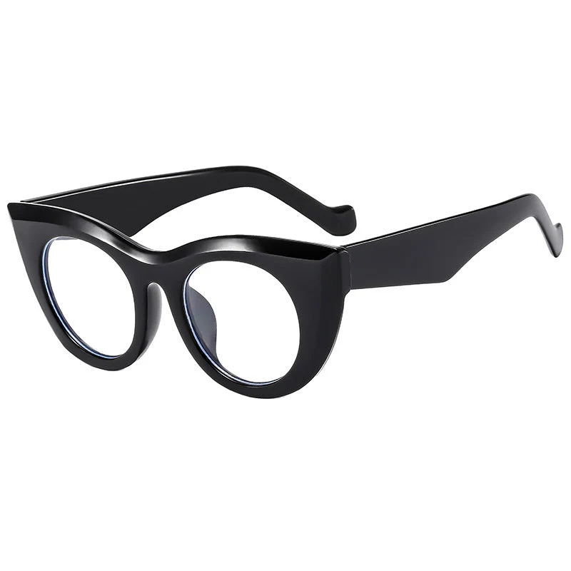 Dame Cat-Eye solbriller med transparent ramme og polariserte linser Luvikno
