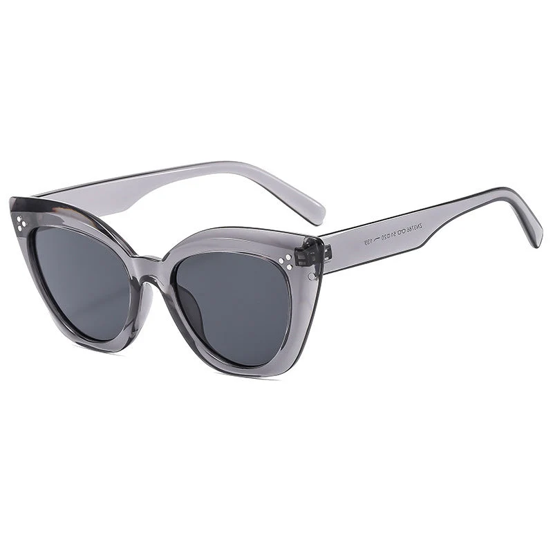 Dame Cat-Eye solbriller med luksuriøse detaljer Luvikno
