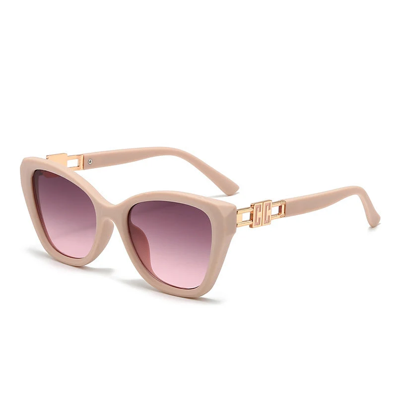 Dame Cat-Eye solbriller med luksuriøse detaljer Luvikno