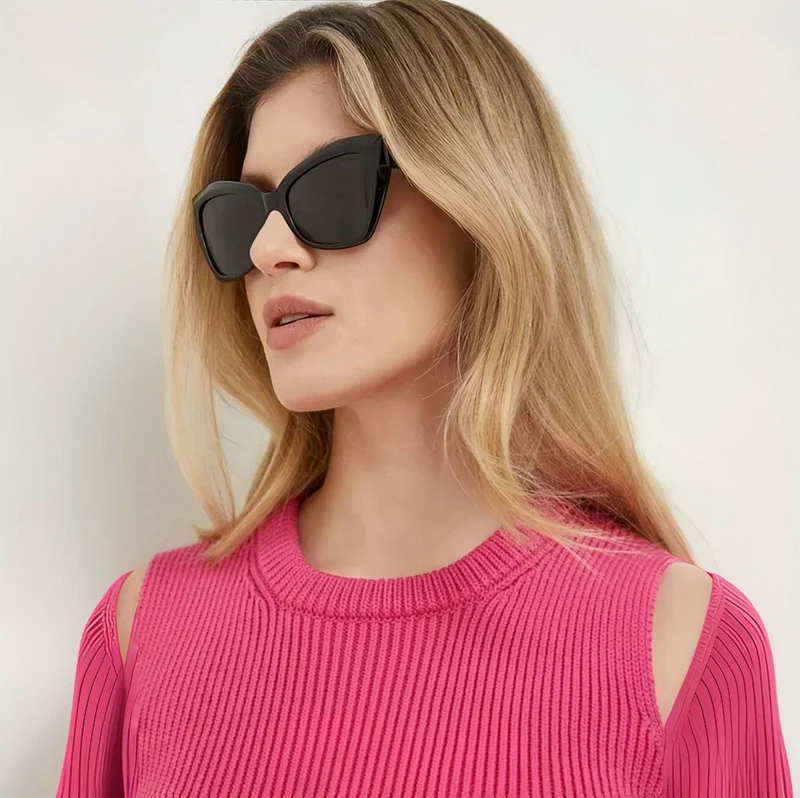Dame Cat-Eye solbrille med eksklusiv skjoldpaddedesign Luvikno