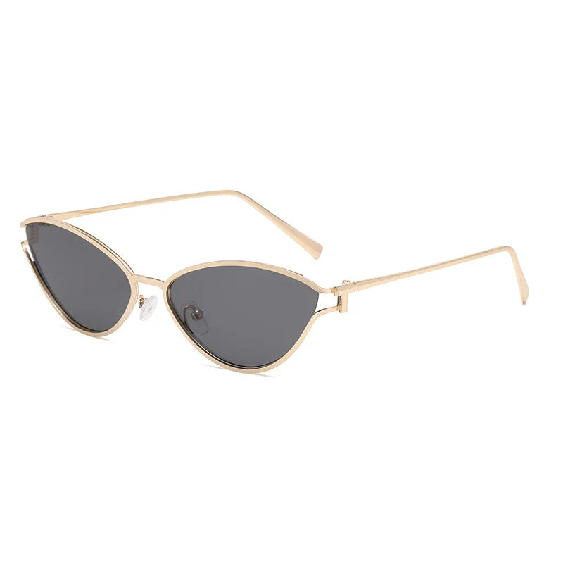 Dame Cat-Eye solbriller med elegant metallramme og UV-beskyttelse Luvikno