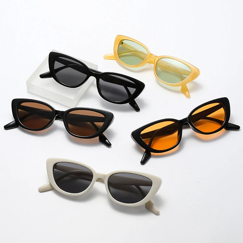 Dame Cat-Eye solbriller med elegant, rammefritt design Luvikno