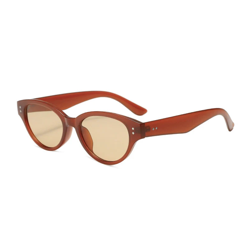 Dame Cat-Eye solbriller med elegant plastisk ramme og UV-beskyttelse Luvikno