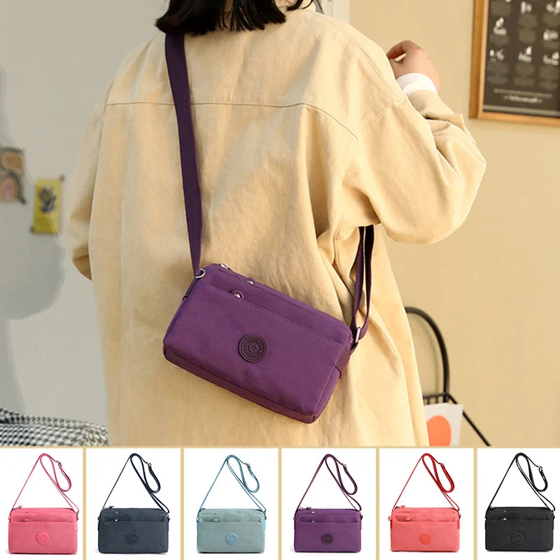 Kvinnenes Casual Multi-lags Fashionable Enkel Skulderveske Laget av Nylon | Luvikno