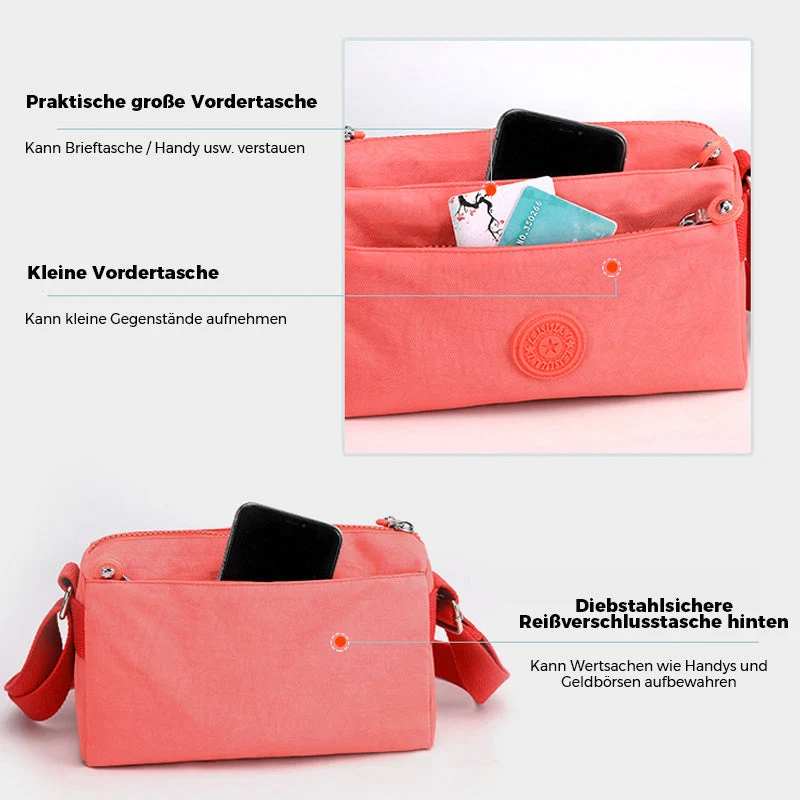 Kvinnenes Casual Multi-lags Fashionable Enkel Skulderveske Laget av Nylon | Luvikno