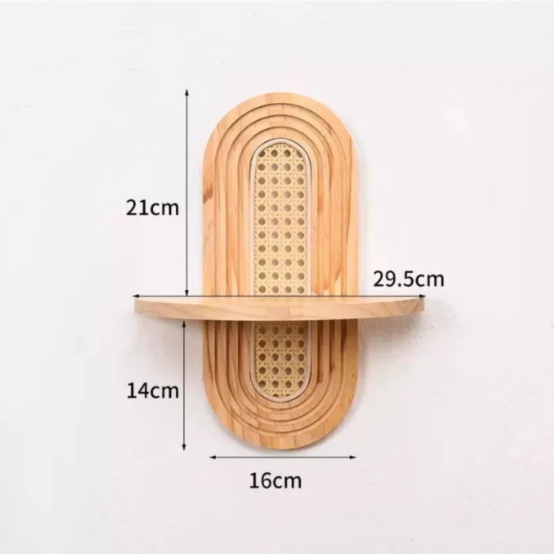 BohemiaCraft Handgefertigtes Rattan Wandregal – Boho Holz Deko & Praktischer Organizer