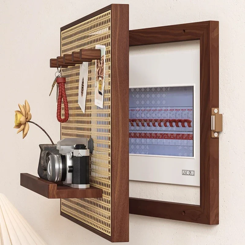 RattaNova Vintage Geflochten Sicherungskasten-Abdeckung – Edle Rattan Wanddekoration & Versteckbox