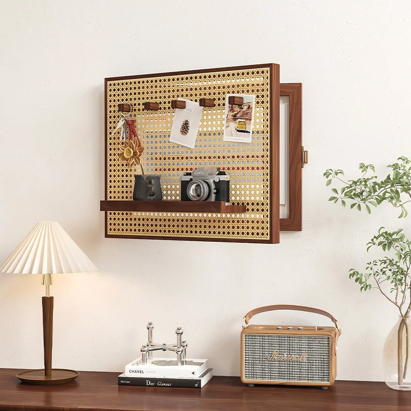RattaNova Vintage Geflochten Sicherungskasten-Abdeckung – Edle Rattan Wanddekoration & Versteckbox