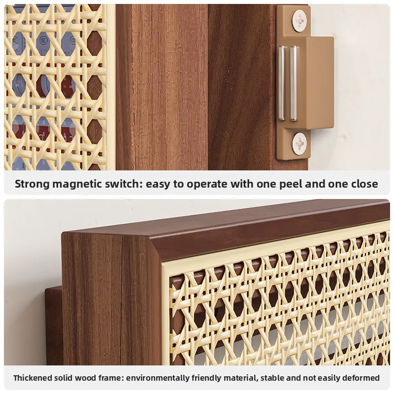 RattaNova Vintage Geflochten Sicherungskasten-Abdeckung – Edle Rattan Wanddekoration & Versteckbox