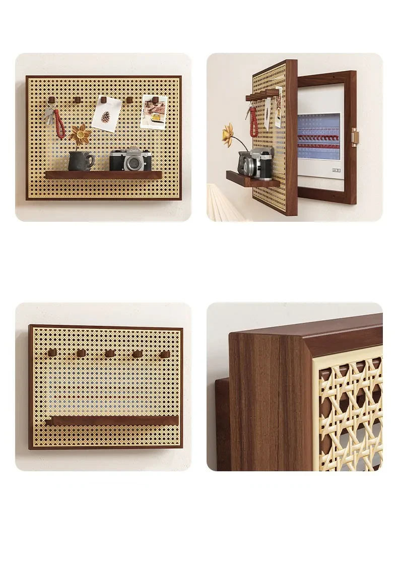 RattaNova Vintage Geflochten Sicherungskasten-Abdeckung – Edle Rattan Wanddekoration & Versteckbox
