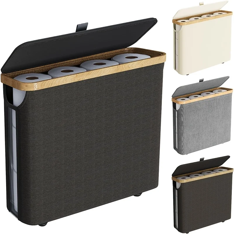 RollGuard Eleganter WC-Papierkorb mit Deckel – Geschlossener Aufbewahrungsbehälter für Toilettenpapier
