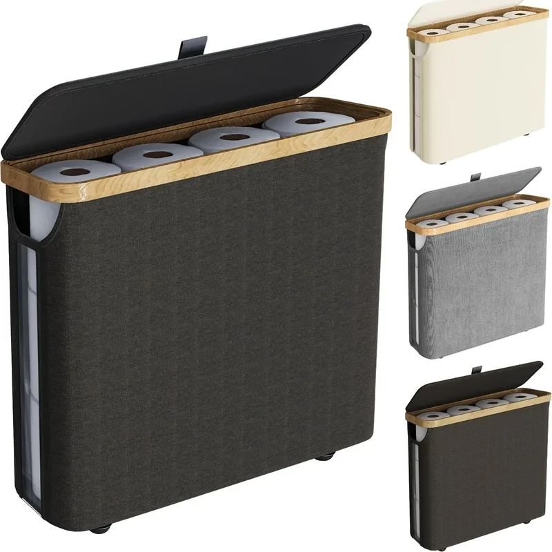 RollGuard Eleganter WC-Papierkorb mit Deckel – Geschlossener Aufbewahrungsbehälter für Toilettenpapier