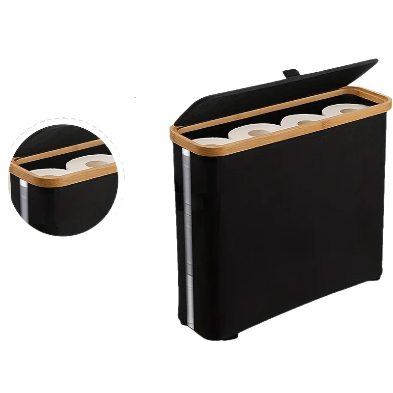 RollGuard Eleganter WC-Papierkorb mit Deckel – Geschlossener Aufbewahrungsbehälter für Toilettenpapier