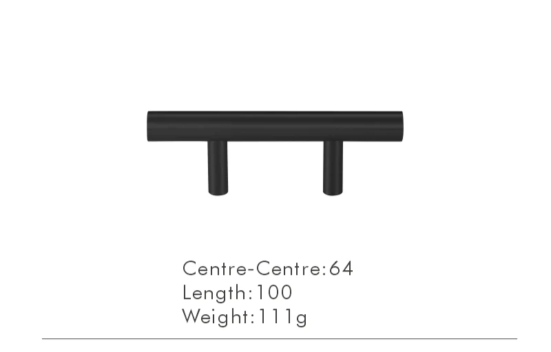 Nurlin T-Bar Messing Möbelgriff – Rund, Extra Lang, Modernes Design für Schränke, Schubladen & Kühlschrank
