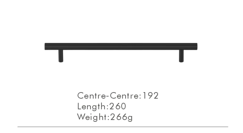 Nurlin T-Bar Messing Möbelgriff – Rund, Extra Lang, Modernes Design für Schränke, Schubladen & Kühlschrank