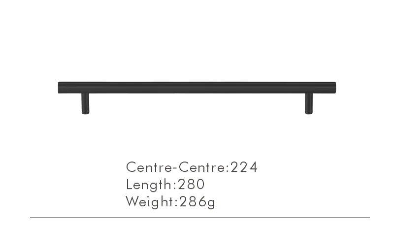 Nurlin T-Bar Messing Möbelgriff – Rund, Extra Lang, Modernes Design für Schränke, Schubladen & Kühlschrank