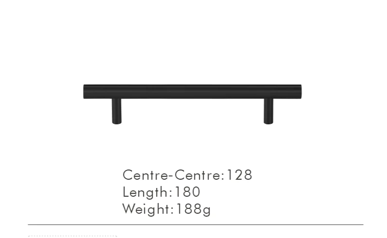 Nurlin T-Bar Messing Möbelgriff – Rund, Extra Lang, Modernes Design für Schränke, Schubladen & Kühlschrank