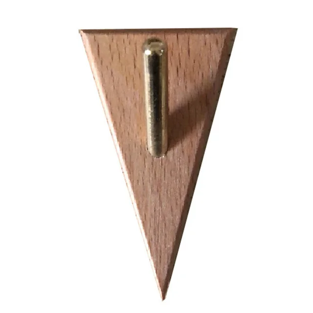 TriLuxe Dreieck Wandhaken – Messing & Massivholz