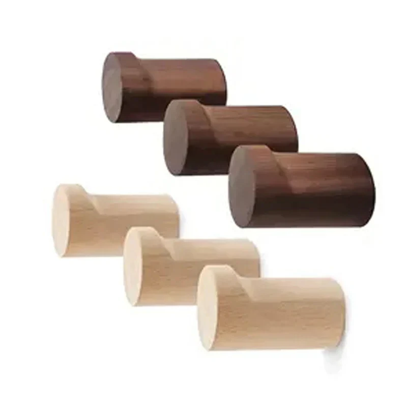 Nurlin Minimalistischer Wandhaken aus Buchen- & Schwarznussholz