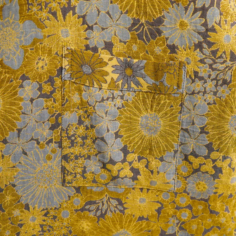 Retro-Bademantel aus Baumwolle mit dezentem Blumenmuster