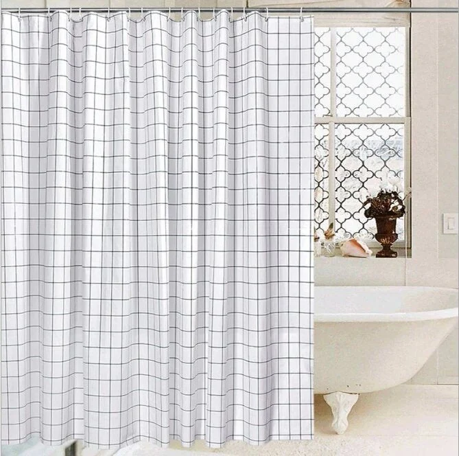 Duschvorhang Skandi Design mit Gittermuster