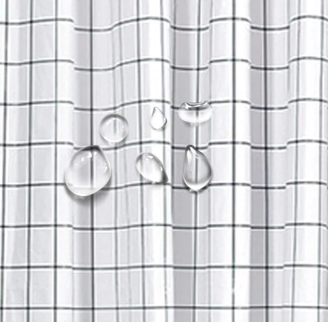 Duschvorhang Skandi Design mit Gittermuster