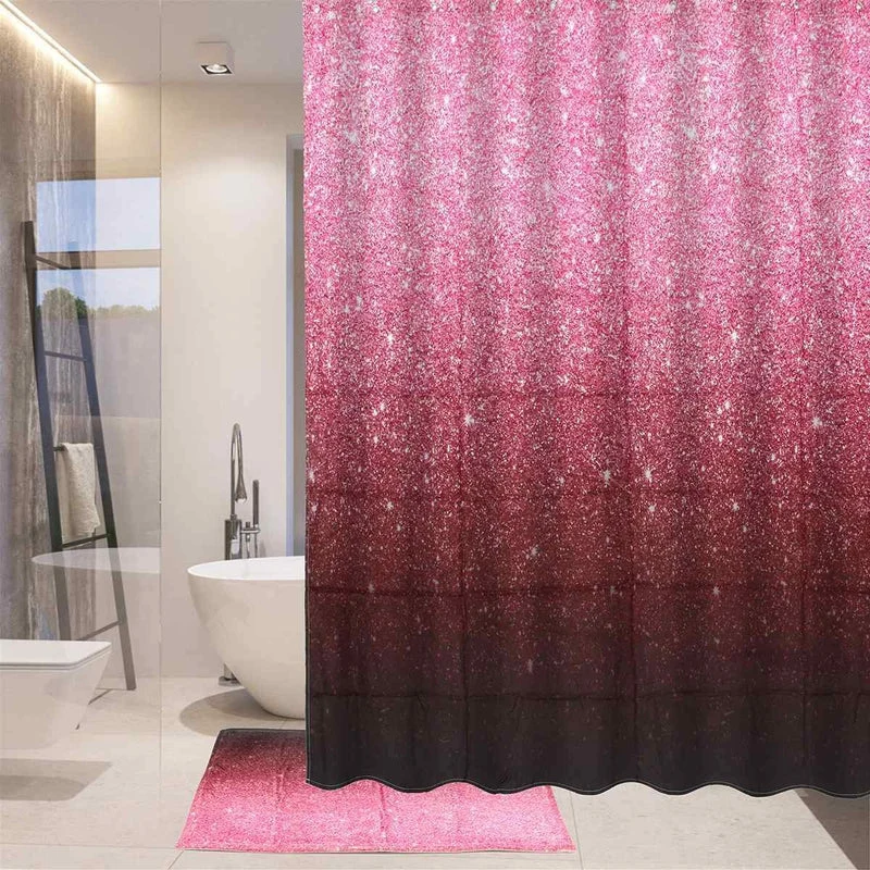 Glitzer Duschvorhang in Rosa mit Farbverlauf