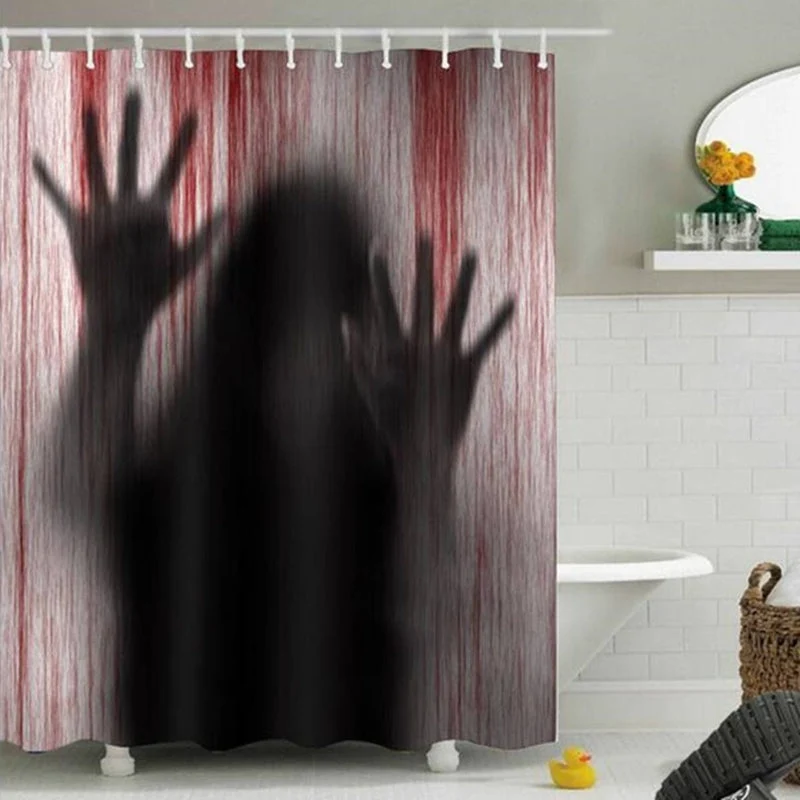 Gruseliger Duschvorhang im Psycho Horror Stil