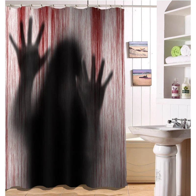 Gruseliger Duschvorhang im Psycho Horror Stil