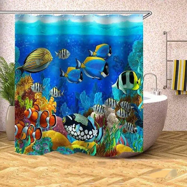 Duschvorhang mit Fischen im bunten Korallenriff
