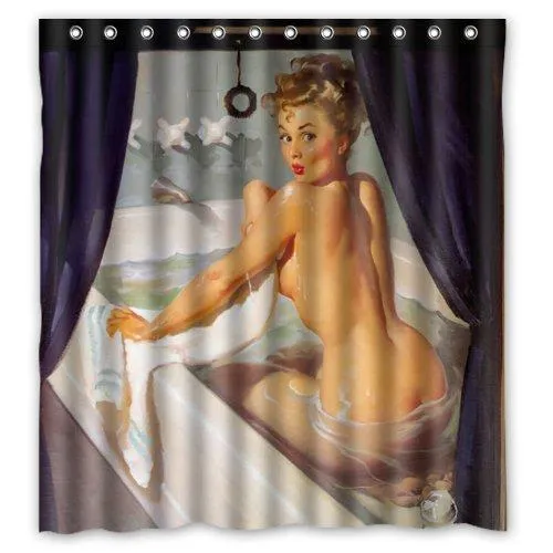Retro Duschvorhang im sexy Pin-Up Stil