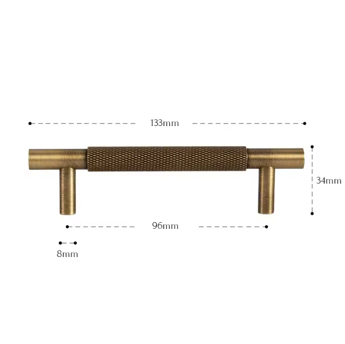 Nurlin Massiver Antik-Messing Möbelgriff