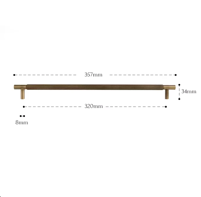 Nurlin Massiver Antik-Messing Möbelgriff