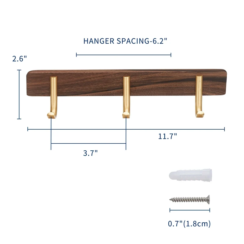 WalnutHook – 3-Haken Handtuchhalter aus Holz & Metall