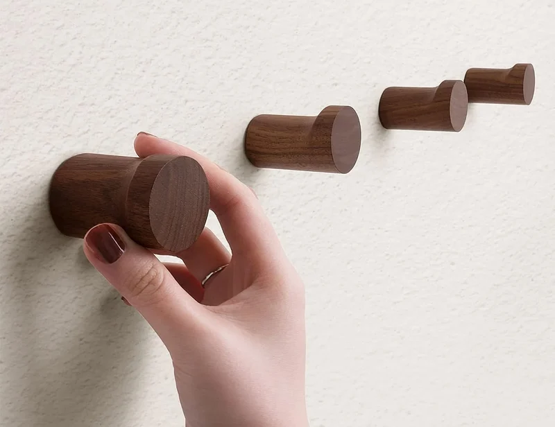 WalnutElegance Traditionelle Handgemachte Wandhaken