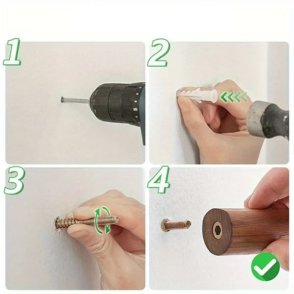 WalnutElegance Traditionelle Handgemachte Wandhaken