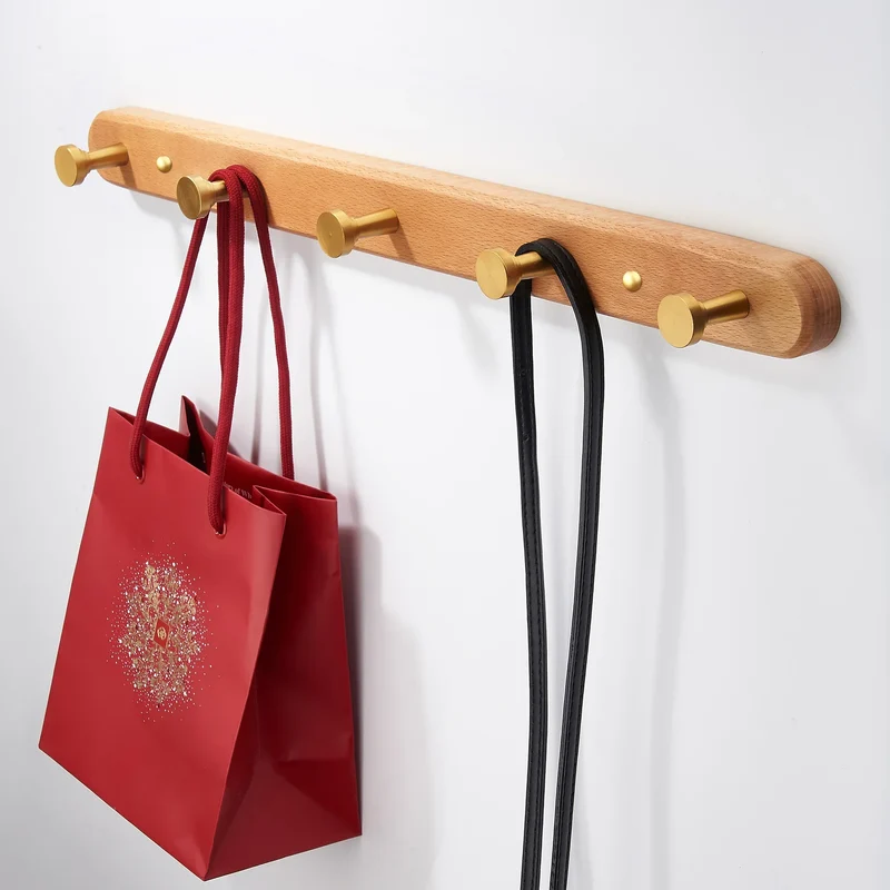 SARIHOSY Schwarze Holz-Wandgarderobe