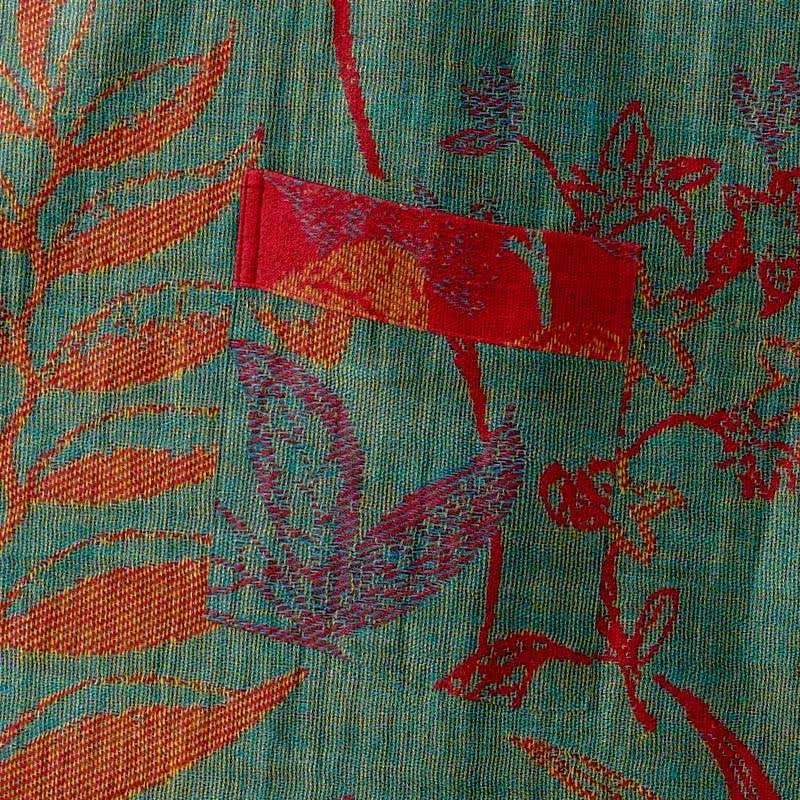 Retro-Baumwollkimono mit Blatt-Jacquardmuster