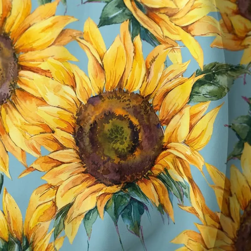 Wasserdichter Duschvorhang mit nordischem Sonnenblumenmuster