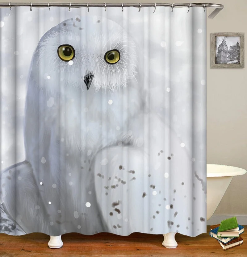 Duschvorhang mit süßer Schneeeule
