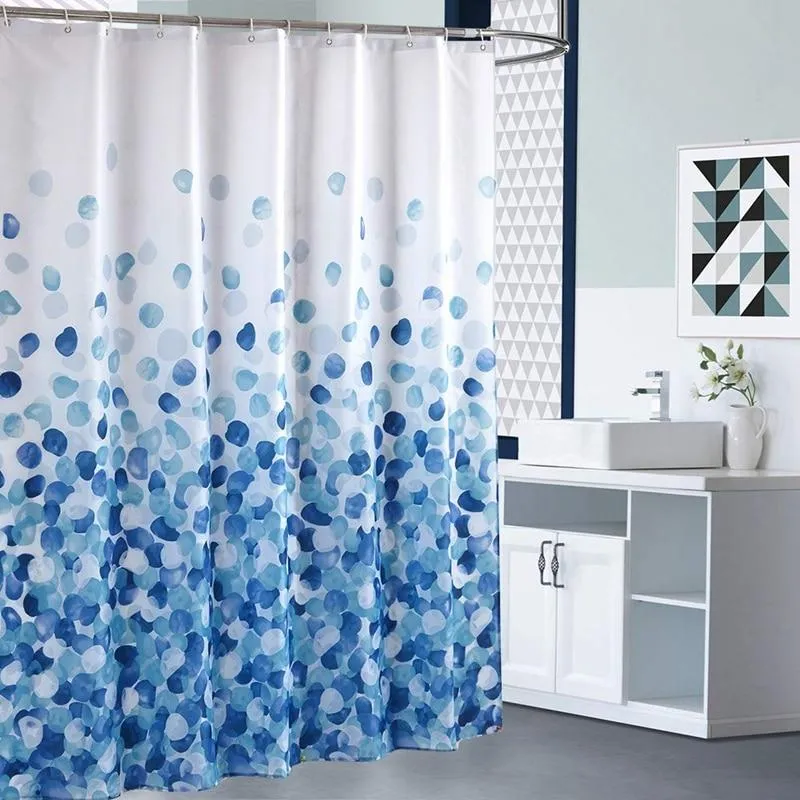 Duschvorhang mit blauen Punkten Design